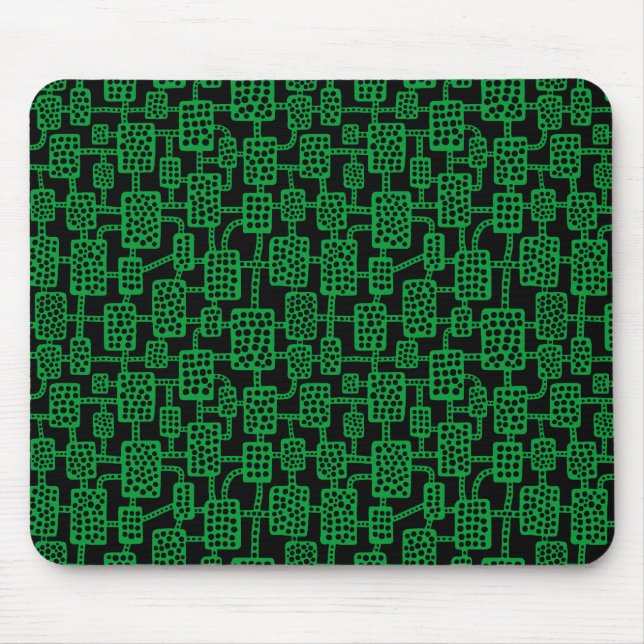 Abstract 041113 - Grass Green on Black Mouse Pad (Front)