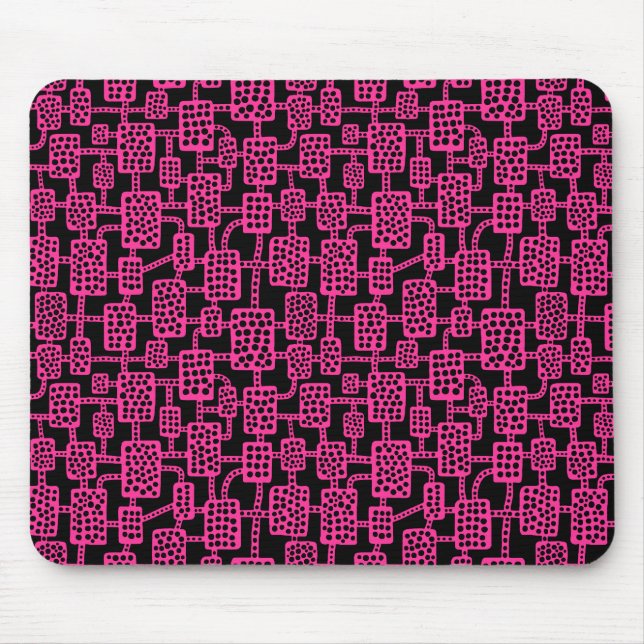 Abstract 041113 - Hot Pink on Black Mouse Pad (Front)