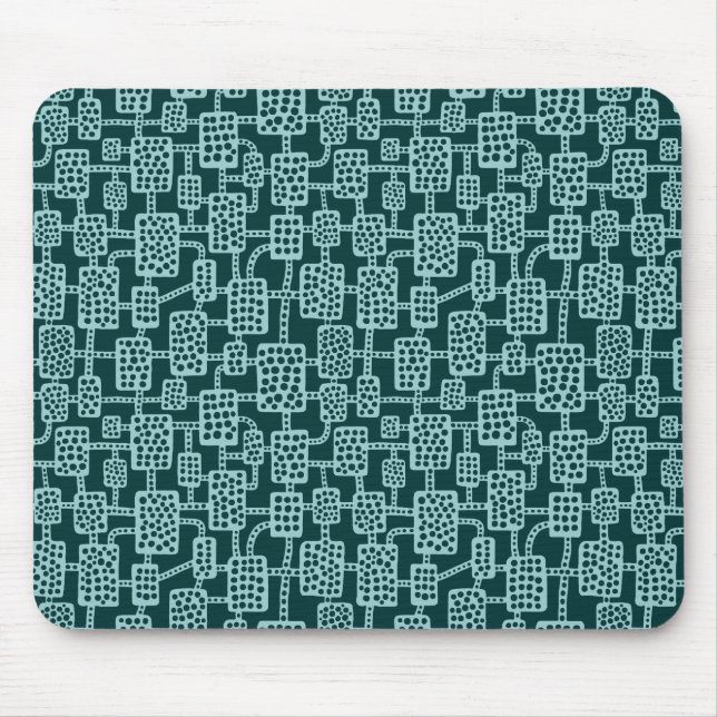 Abstract 041113 - Lt Blue Green on Dk Moss Green Mouse Pad (Front)