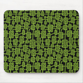 Abstract 041113 - Martian Green on Black Mouse Pad