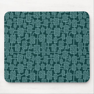 Abstract 041113 - Ocean Green on Dk Moss Green Mouse Pad
