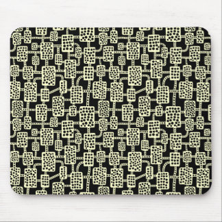 Abstract 041113 - Pale Yellow on Black Mouse Pad