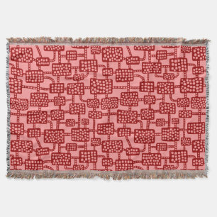 Abstract 041113 - Ruby and Warm Pink Throw Blanket