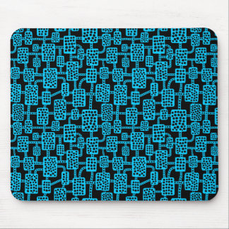 Abstract 041113 - Sky Blue on Black Mouse Pad