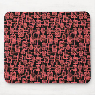 Abstract 041113 - Tropical Pink on Black Mouse Pad