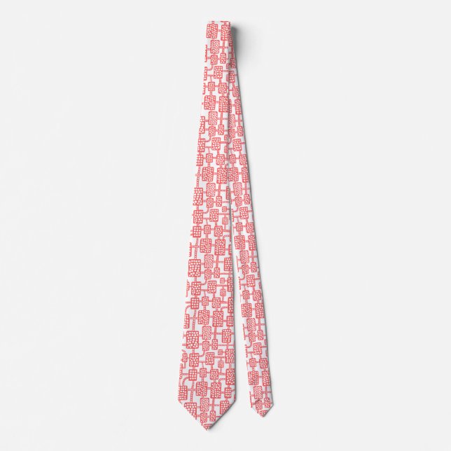 Abstract 041113 - Tropical Pink on Black Neck Tie (Front)