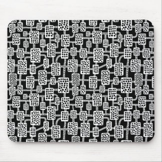Abstract 041113 - White on Black Mouse Pad