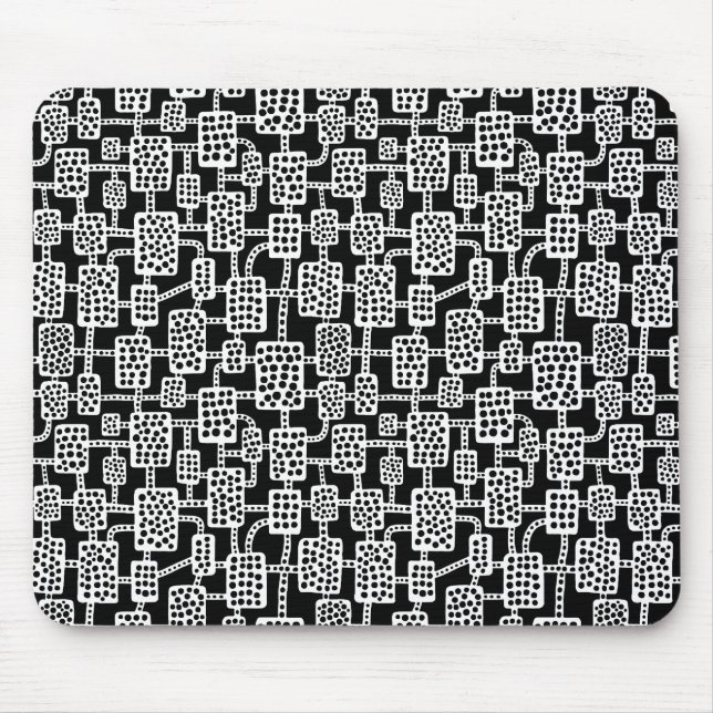 Abstract 041113 - White on Black Mouse Pad (Front)