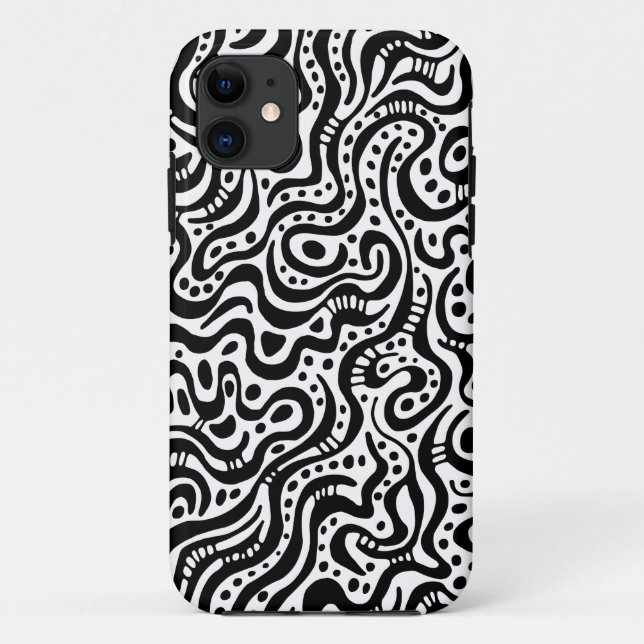 Abstract 041211 - Black and White Case-Mate iPhone Case (Back)