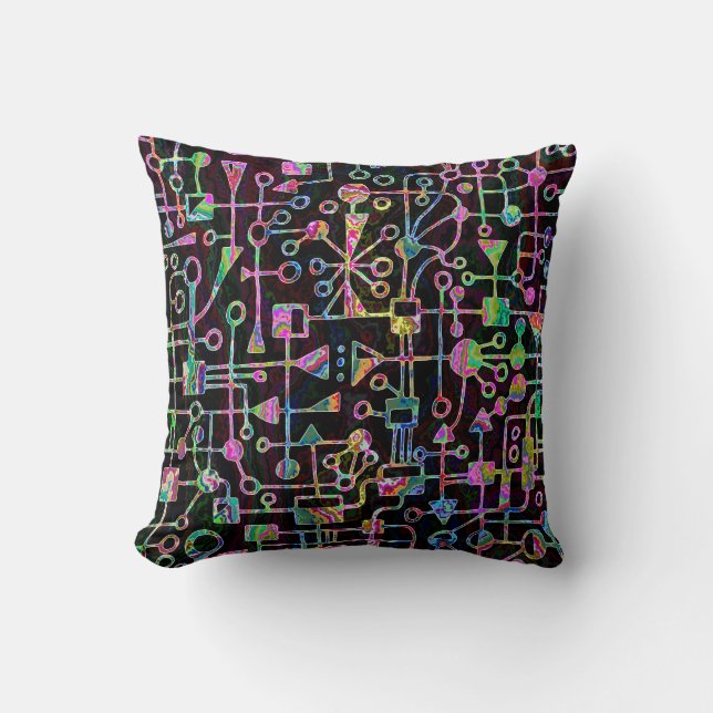 Abstract 090112 v1 throw pillow (Front)