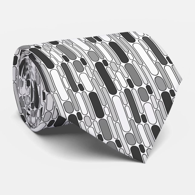 Abstract 100624 - Shades of Gray Neck Tie (Rolled)