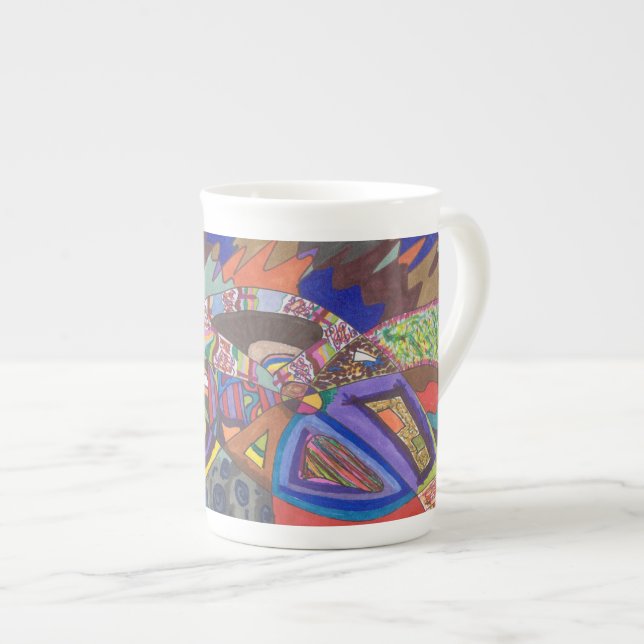 Abstract 109, original fine art bone china mug (Front Right)