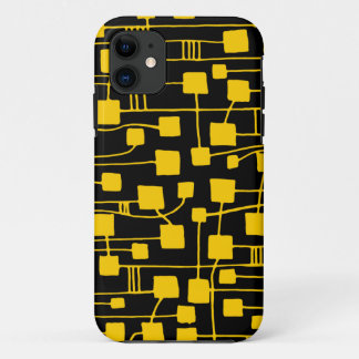 Abstract 111211 - Amber on Black iPhone 11 Case