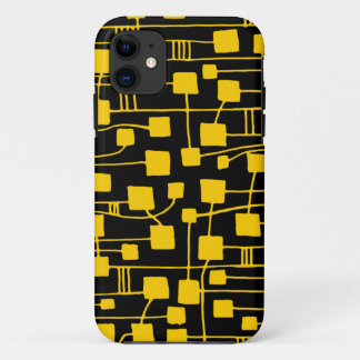 Abstract 111211 - Amber on Black iPhone 11 Case