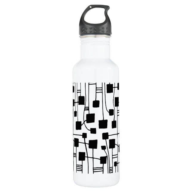 Abstract 111211 - Black Water Bottle (Front)