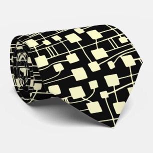 Abstract 111211 - Cream on Black Neck Tie