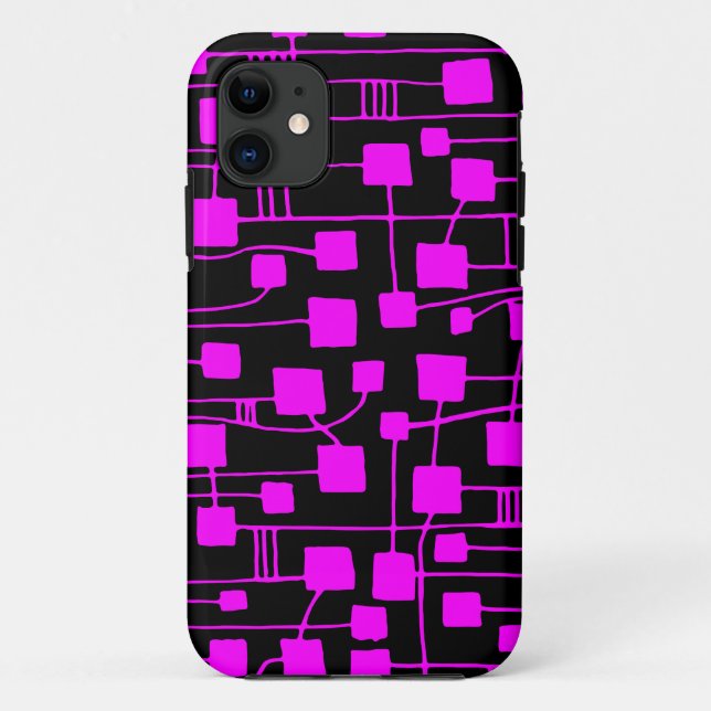 Abstract 111211 - Magenta on Black Case-Mate iPhone Case (Back)