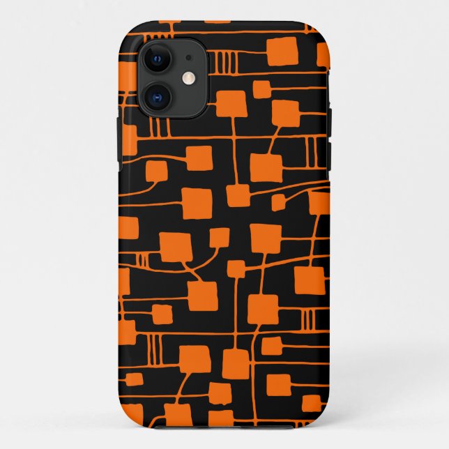 Abstract 111211 - Orange on Black Case-Mate iPhone Case (Back)