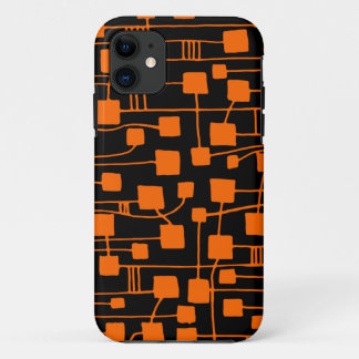 Abstract 111211 - Orange on Black iPhone 11 Case