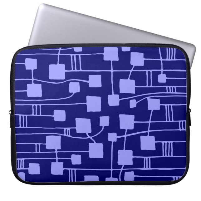 Abstract 111211 - Pastel Blue on Dp Navy Laptop Sleeve (Front)