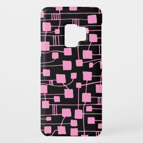 Abstract 111211 _ Pink on Black Case_Mate Samsung Galaxy S9 Case