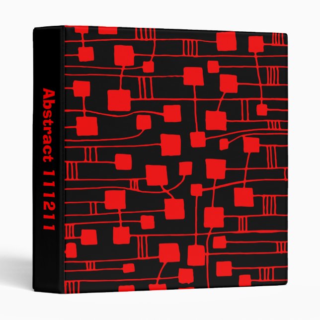 Abstract 111211 - Red on Black (2in) 3 Ring Binder (Front/Spine)