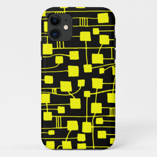 Abstract 111211 - Yellow on Black iPhone 11 Case
