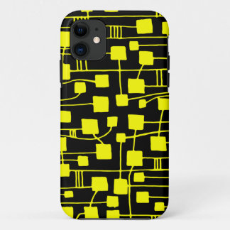 Abstract 111211 - Yellow on Black iPhone 11 Case
