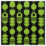 Abstract 140823 - Martian Green on Black Fabric