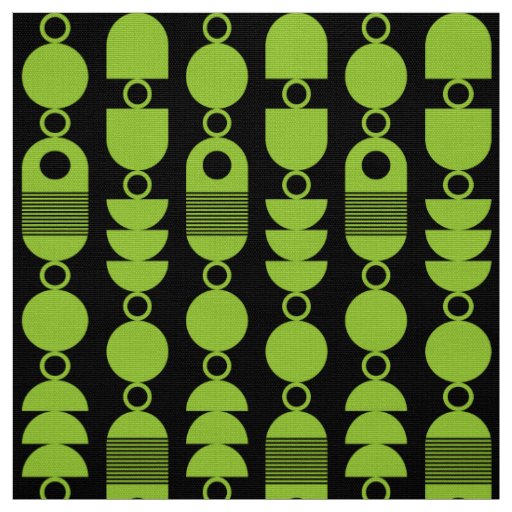 Abstract 140823 - Martian Green on Black Fabric