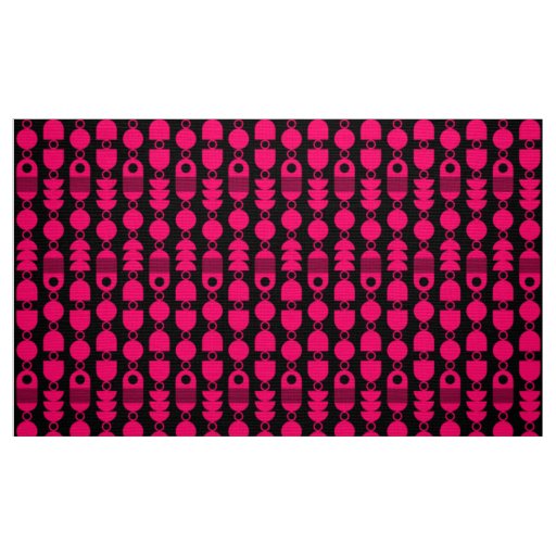 Abstract 140823 - Neon Red on Black Fabric