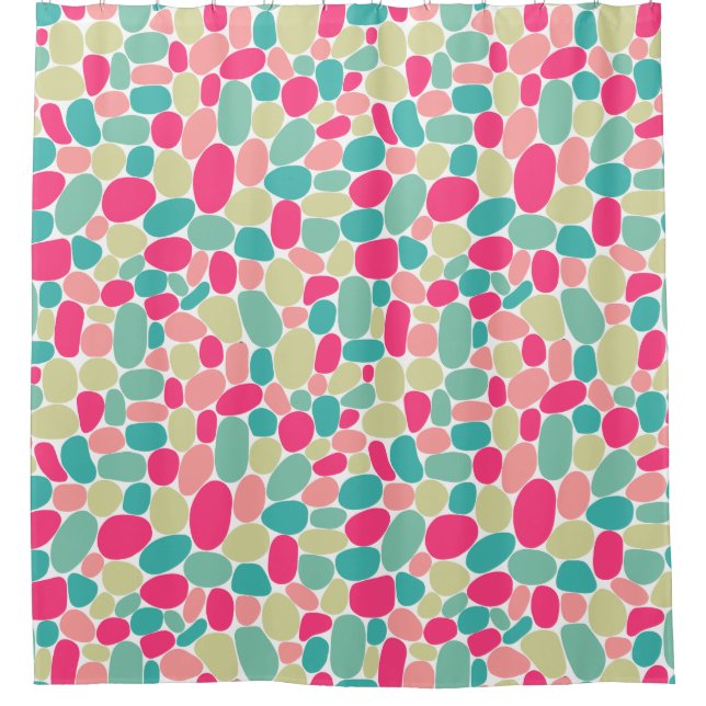 Abstract 160417 - Colors on White Shower Curtain (Front)