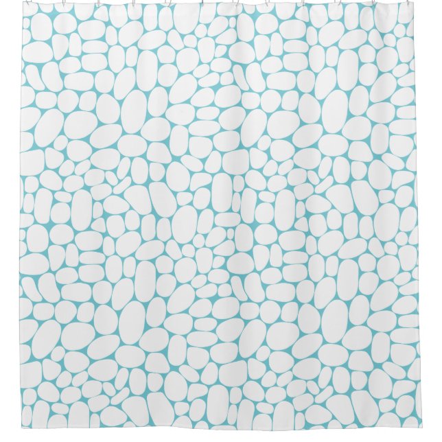 Abstract 160417 - White on #76ccd7 Shower Curtain (Front)