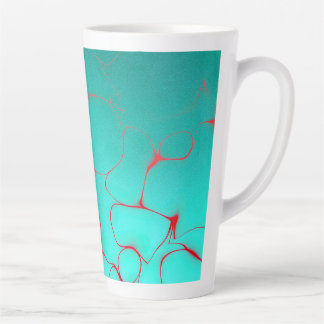 Abstract 16 Azure, Dappled Blue, Orange/red Latte Mug