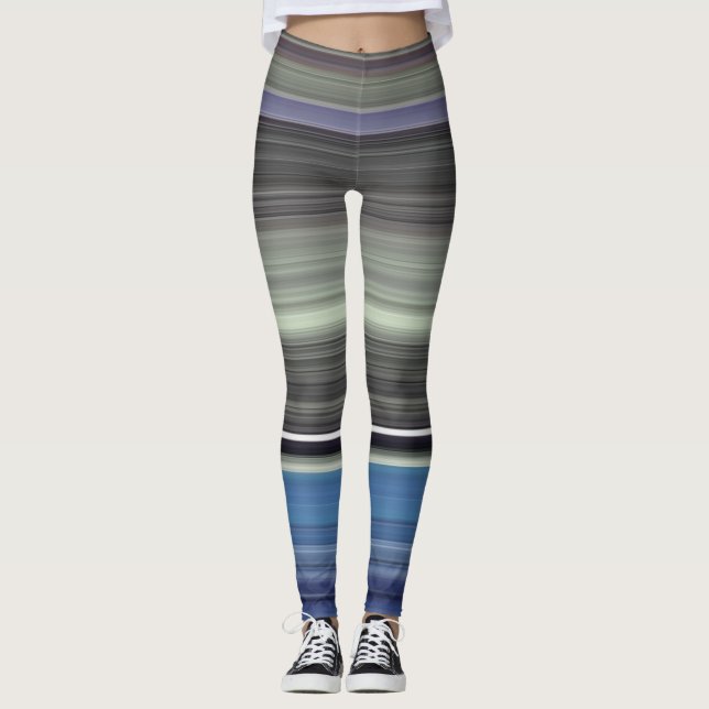 Abstract #1: Blue and gray Leggings (Front)