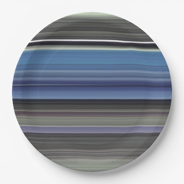 Abstract #1: Blue and gray Paper Plates (Front)