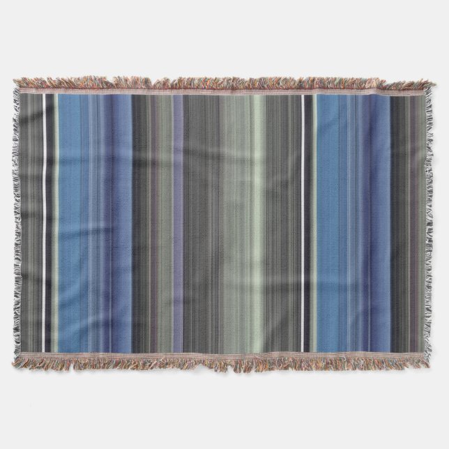 Abstract #1: Blue and gray Throw Blanket (Front)