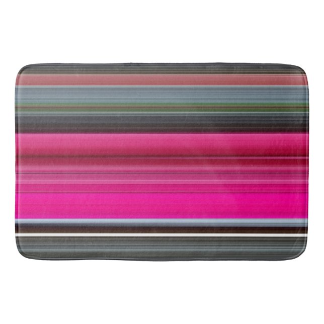 Abstract #1: Cerise and gray Bathroom Mat (Front)