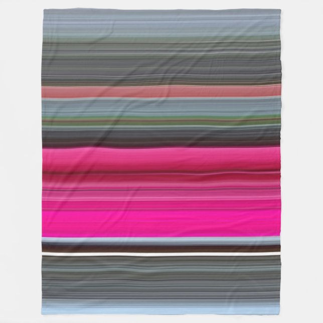Abstract #1: Cerise and gray Fleece Blanket (Front)