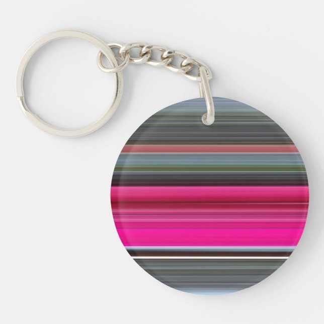 Abstract #1: Cerise and gray Keychain (Front)