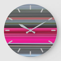 Abstract #1: Cerise and gray Large Clock