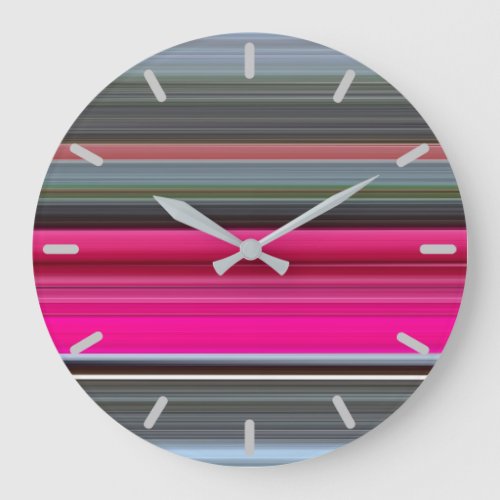 Abstract 1 Cerise and gray Large Clock