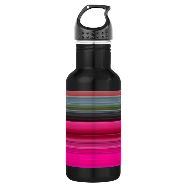 Abstract #1: Cerise and gray Water Bottle (Front)