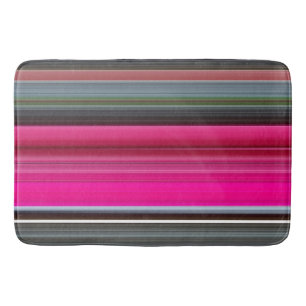 Abstract #1: Cerise and grey Bathroom Mat