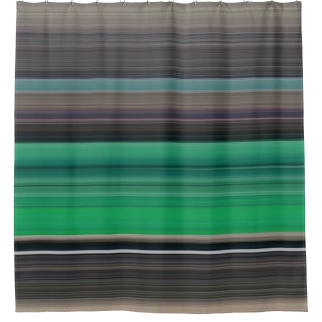 Abstract #1: Green and gray Shower Curtain (Front)