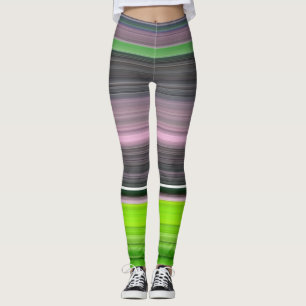 Abstract #1: Lime and gray Leggings