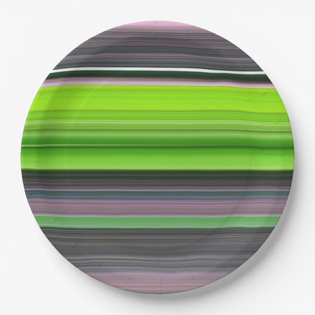 Abstract #1: Lime and gray Paper Plates (Front)