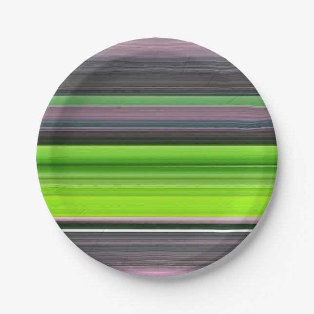 Abstract #1: Lime and gray Paper Plates (Front)