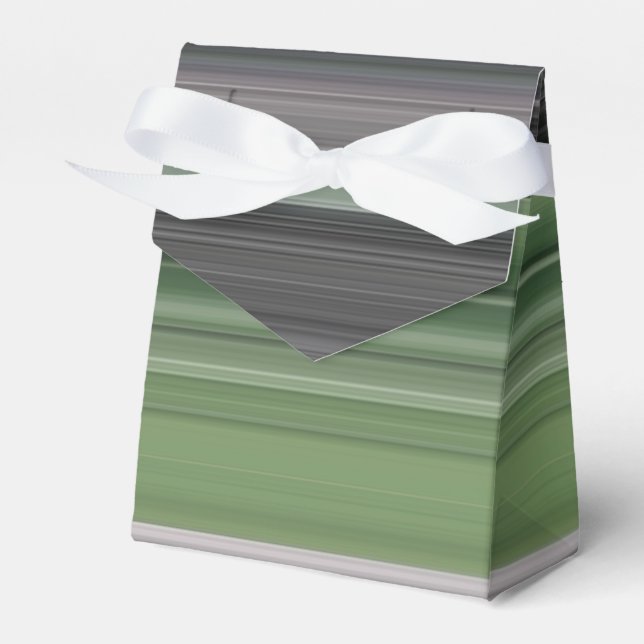 Abstract #1: Olive green and gray Favor Boxes (Front Side)
