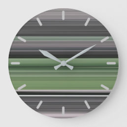 Abstract #1: Olive green and gray Large Clock